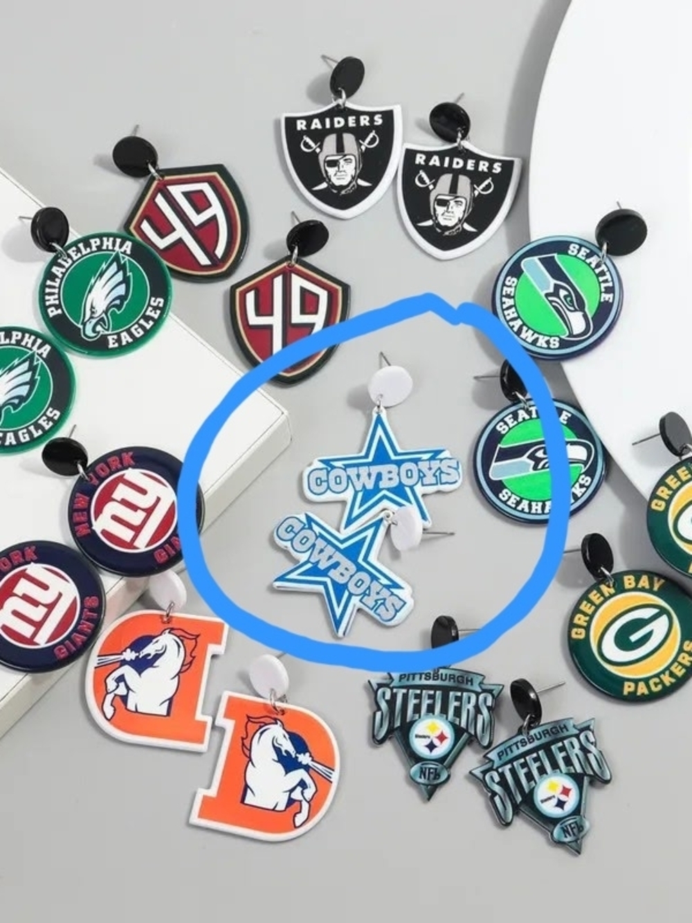 Cowboys Sport Arylic Drop Earrings